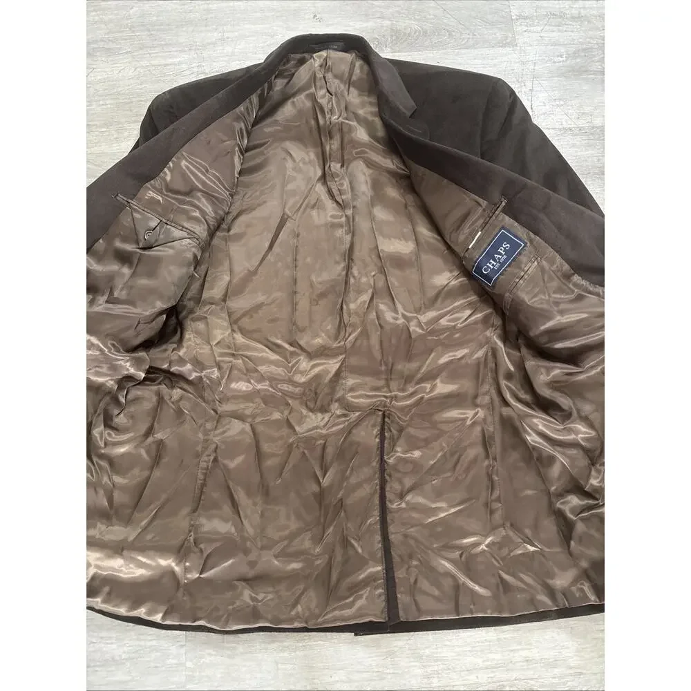 Chaps Ralph Lauren Brown Sport Coat Velvet Jacket Blazer 42L - Picture 2 of 8